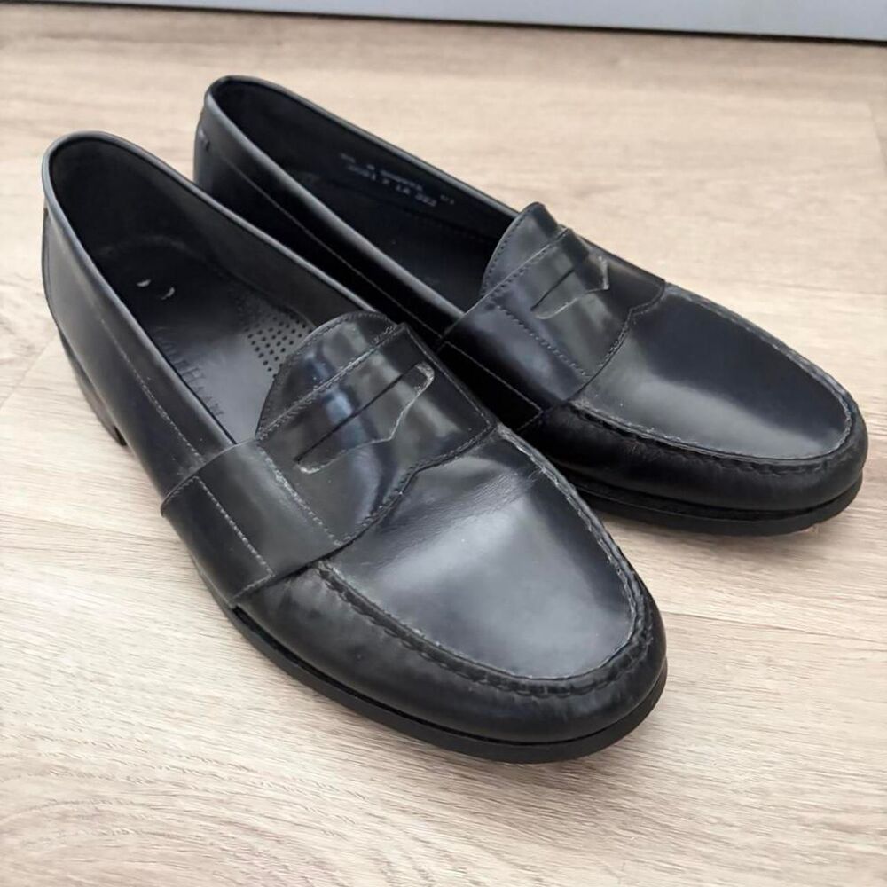 Great condition, Cole-Haan City Men's Black Leather Penny Loafers mens size 9.5